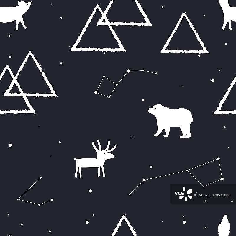 星星山脉无缝图案图片素材