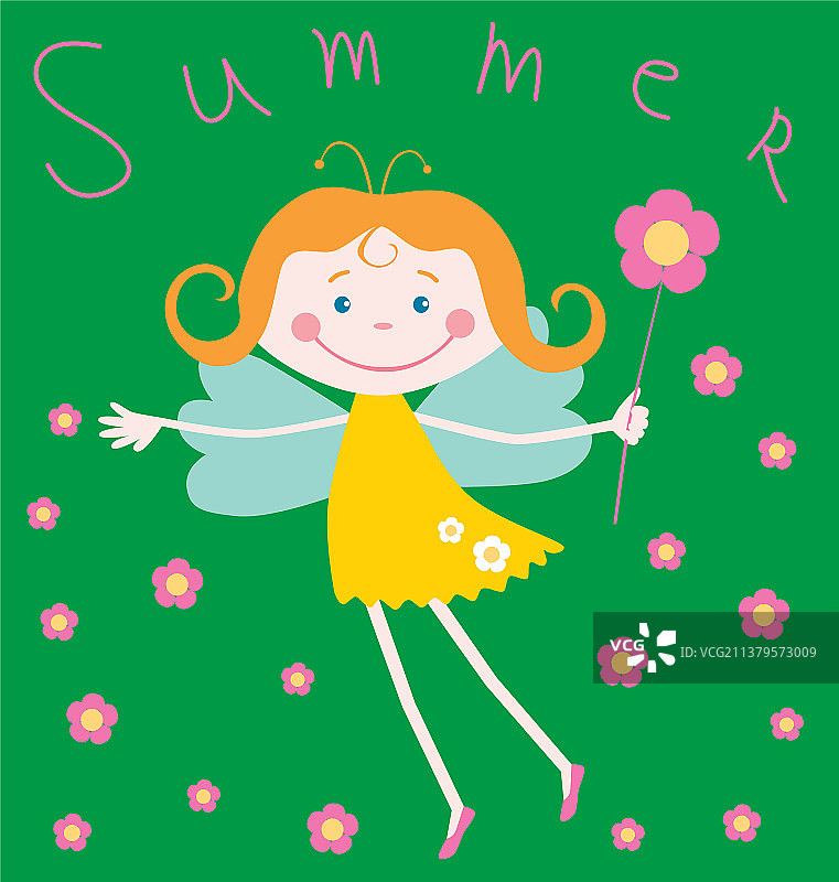 夏日精灵女孩图片素材