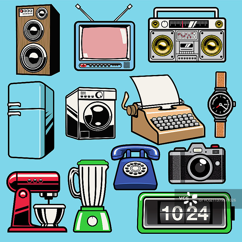 复古家居电子产品素材图片素材
