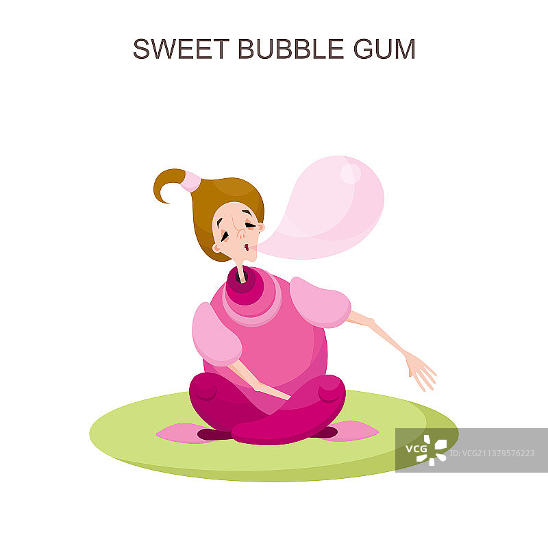 年轻女人坐在草地上图片素材