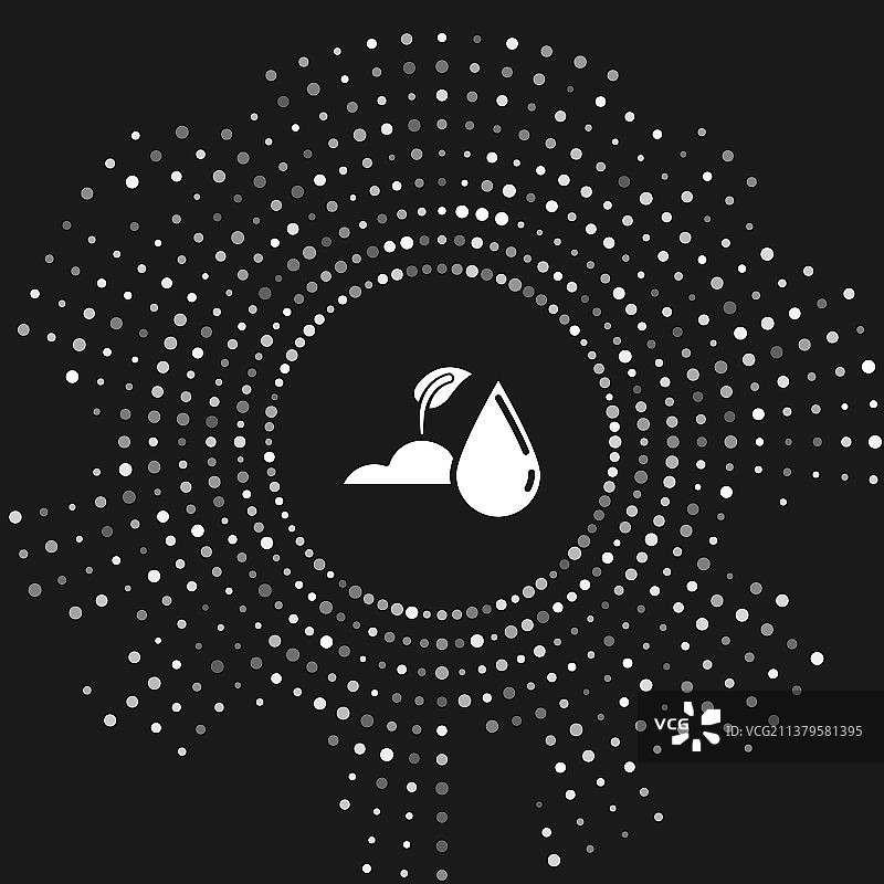 灰色背景上的白色浇水幼苗图标图片素材