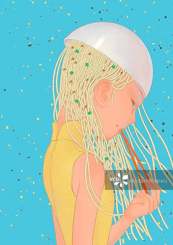 泡面女孩图片素材