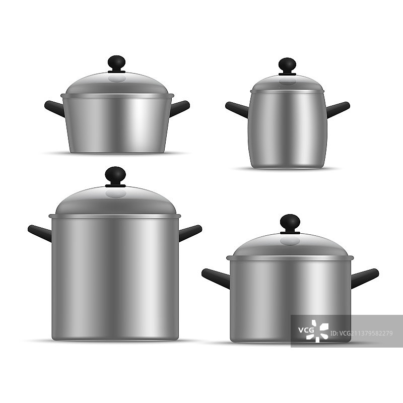 逼真细致的3D厨房用具套装图片素材