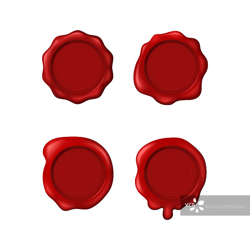 逼真细节3D旧火漆印章套装图片素材