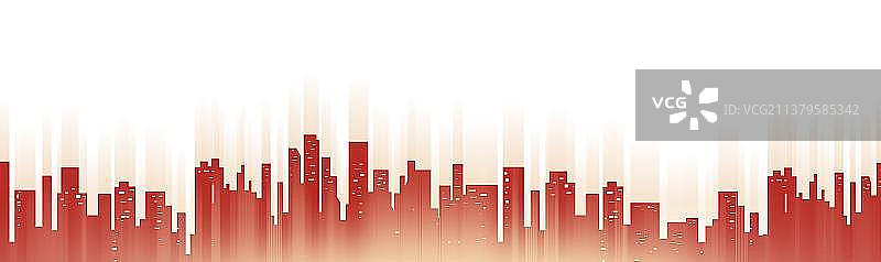 中国城市插画建筑科技概念抽象背景图片素材