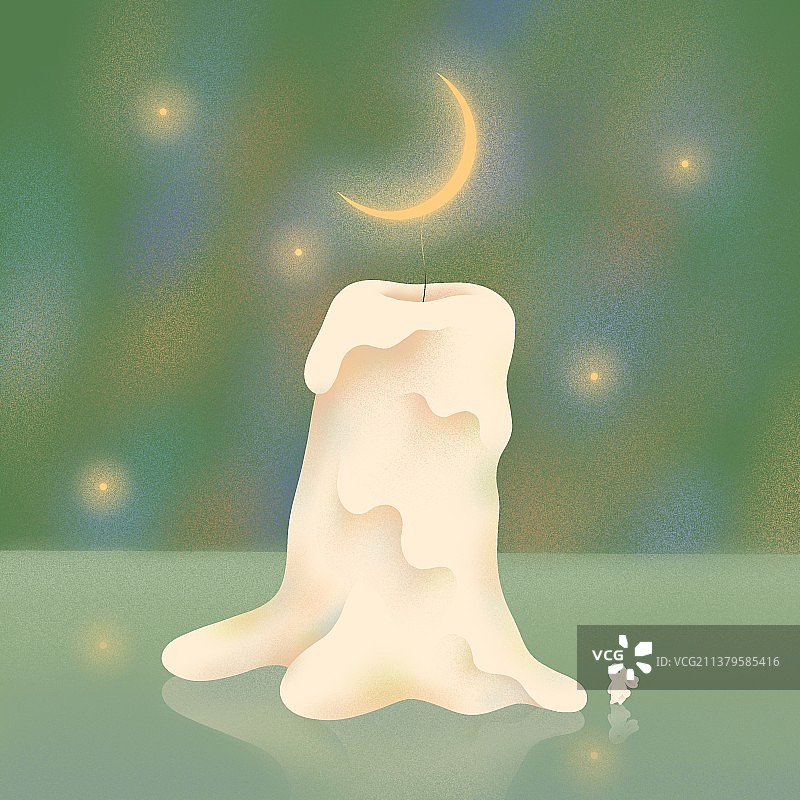 蜡烛与燃烧的月亮图片素材