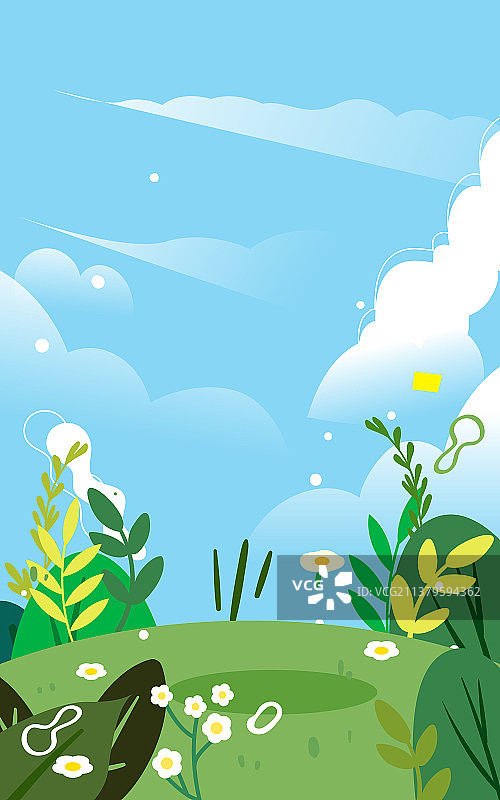 六一儿童节小孩玩气球插画快乐童年活动海报图片素材