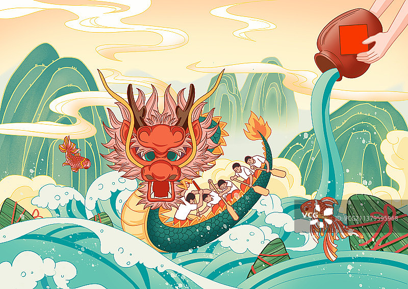 端午节的龙舟图片素材