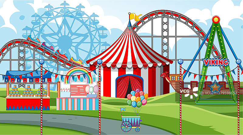 户外游乐园场景图片素材