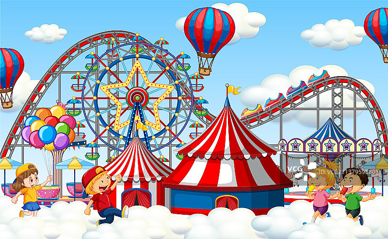 户外游乐园场景图片素材