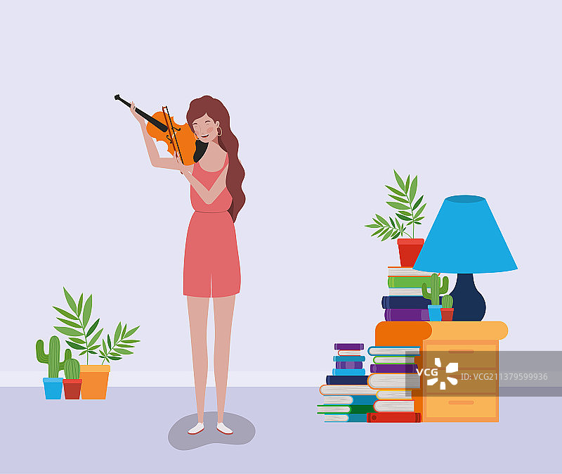演奏小提琴的女人图片素材