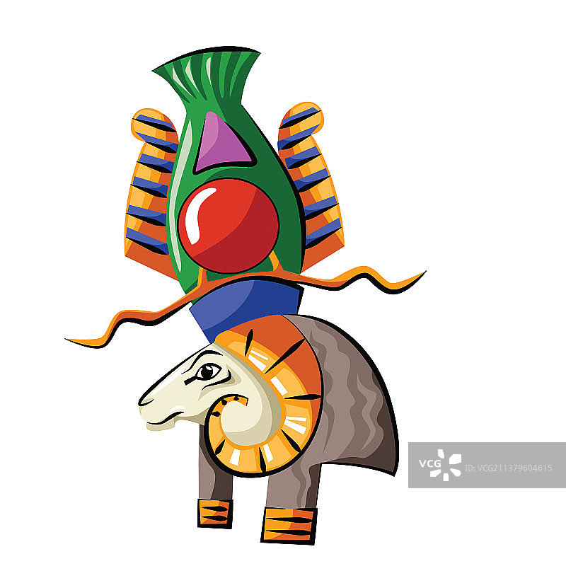 古埃及神尼罗河源头：赫努姆图片素材