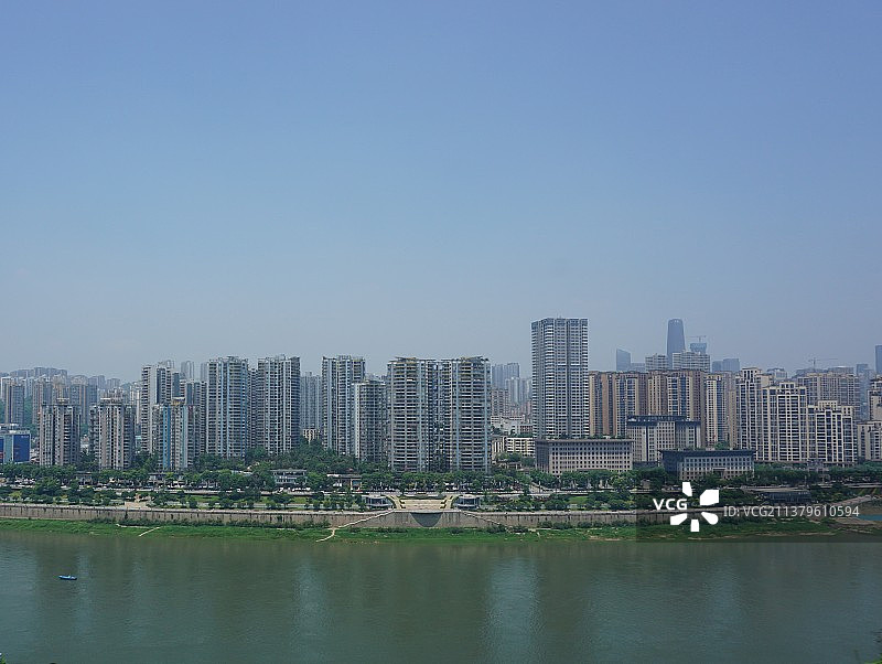 重庆轻轨二号线 沿线江景风光图片素材