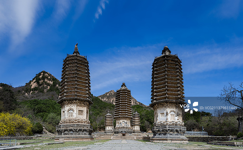 银山塔林 燕平八景 铁壁银山图片素材