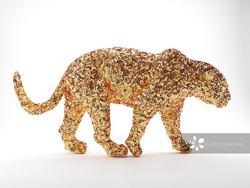 金钱豹黄金材质模型图片素材