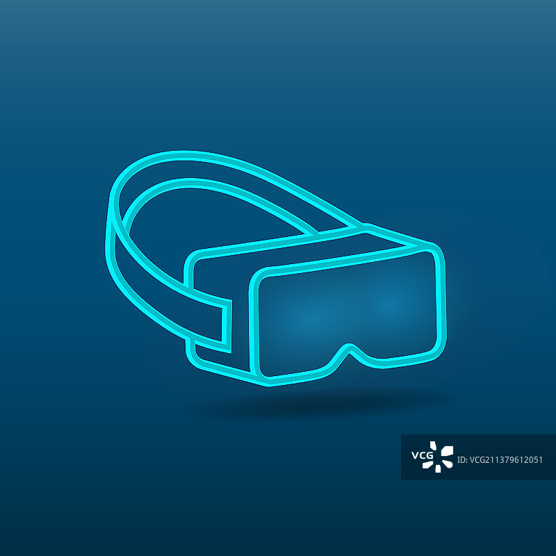 虚拟现实眼镜头戴式耳机图标虚拟面罩图片素材