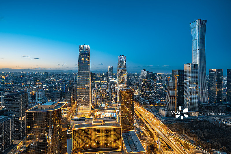 北京国贸桥夜景图片素材