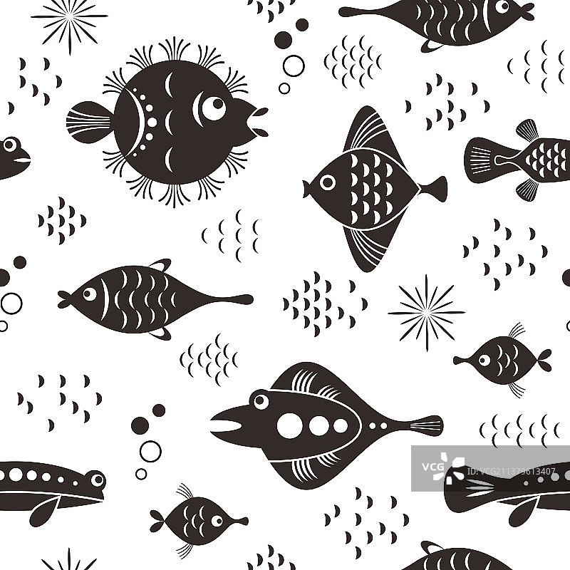 鱼类无缝图案图片素材