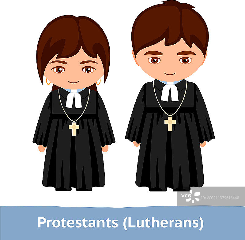 新教路德教牧师和女人图片素材