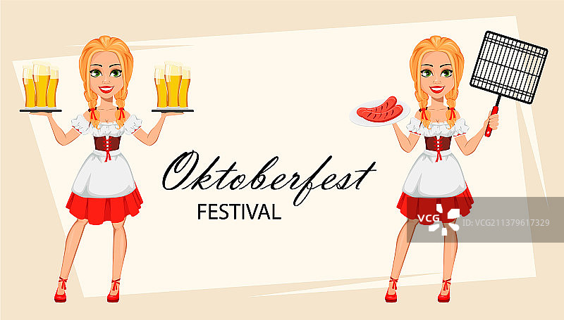 穿着巴伐利亚服装的年轻女孩图片素材