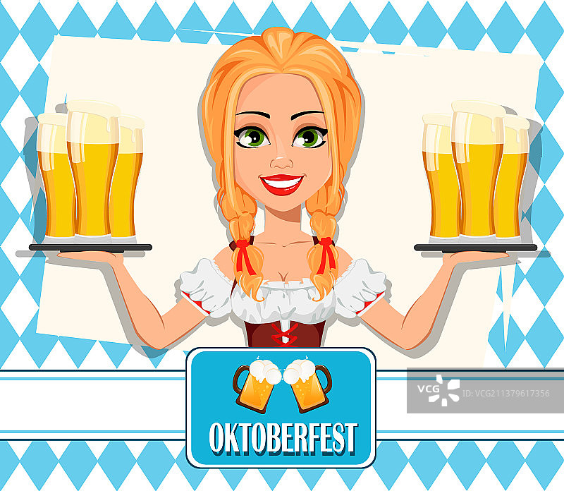 穿着巴伐利亚服装的年轻女孩图片素材