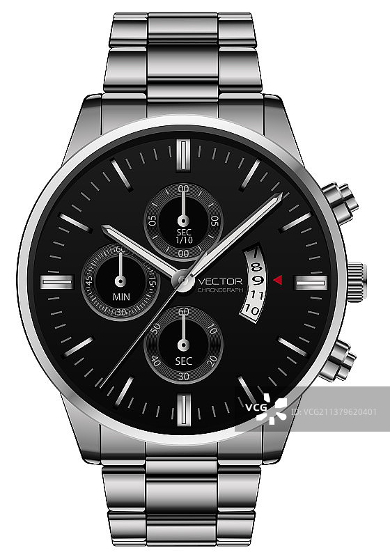 黑色不锈钢豪华手表图片素材