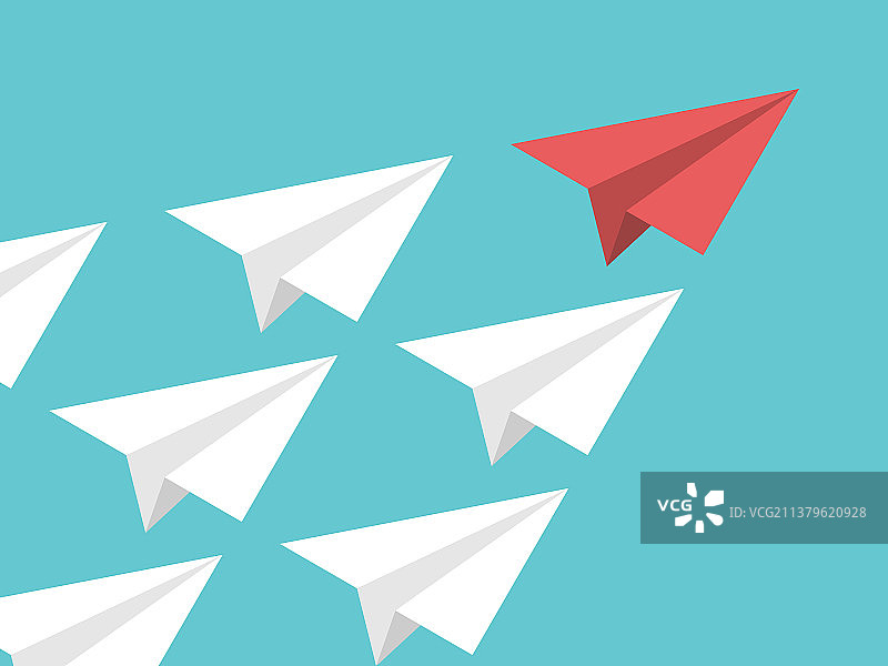 2.5D纸飞机领导力图片素材