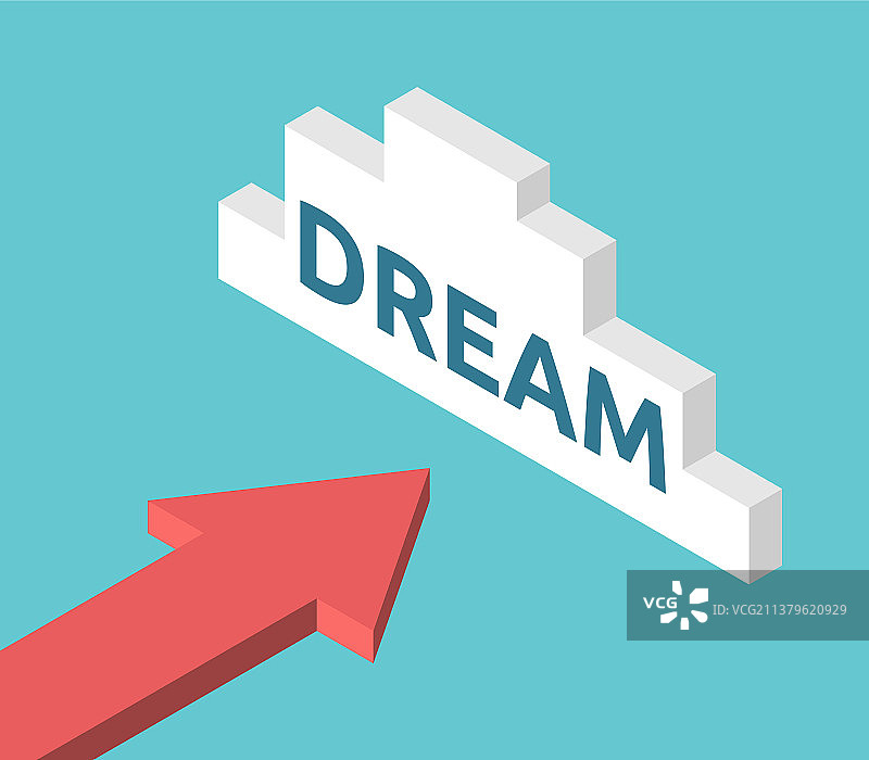 2.5D箭头梦幻云朵图片素材