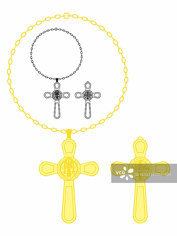 圣本笃奖章十字架图片素材