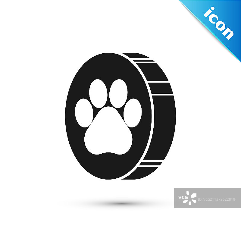 白色背景上的黑色爪印图标图片素材