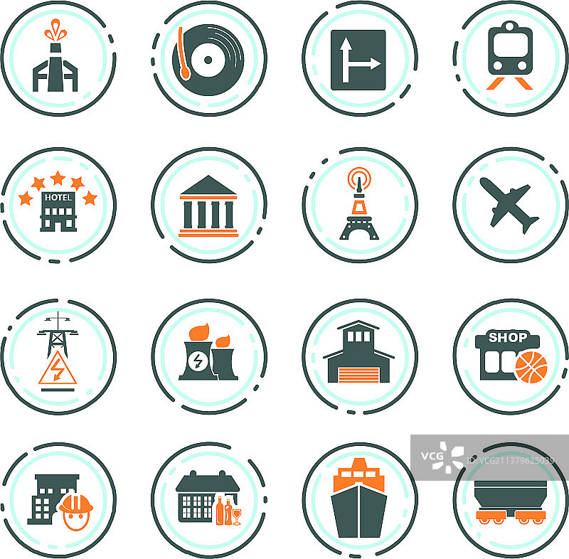 城市基础设施图标合集图片素材