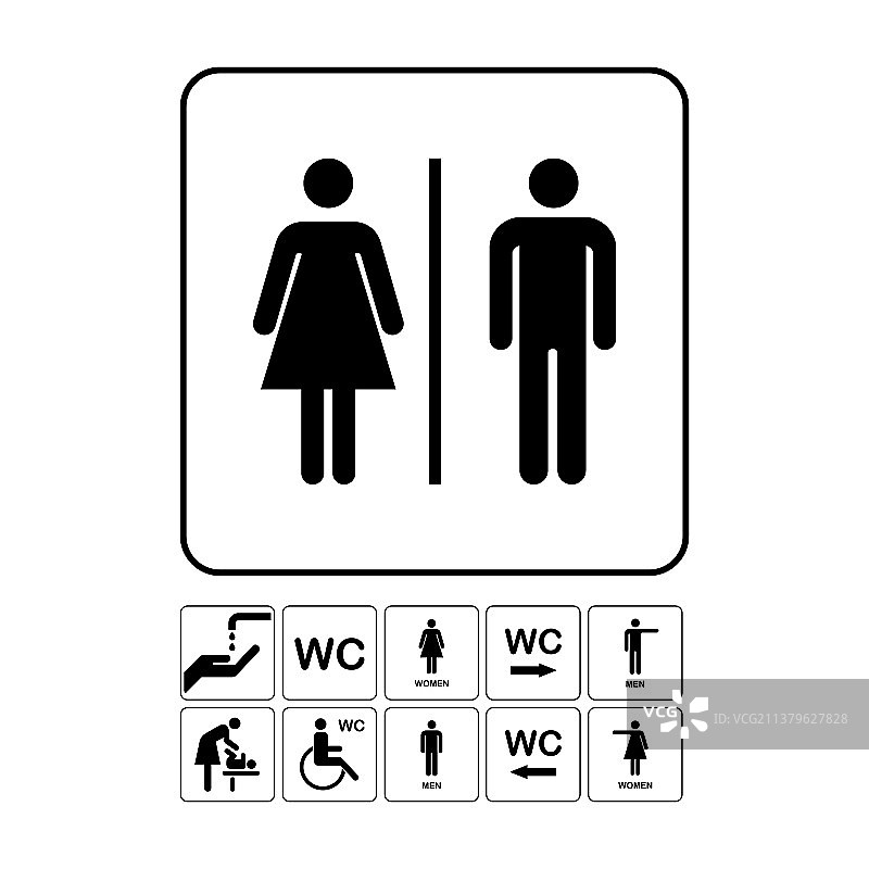 WC厕所门牌图标简约浴室牌图片素材