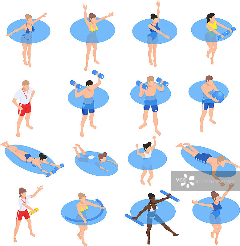 水中有氧运动2.5D素材图片素材