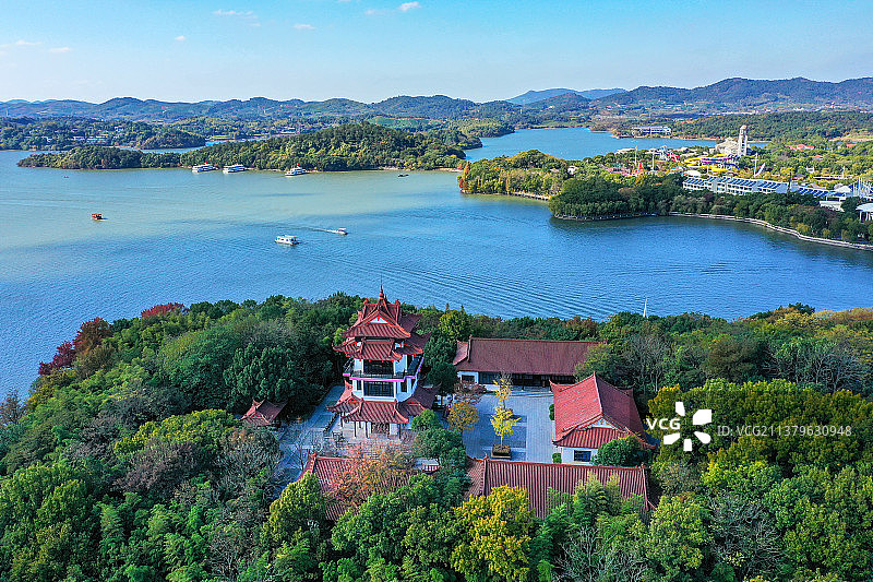天目湖状元阁+江苏省常州市溧阳市天目湖旅游度假区图片素材