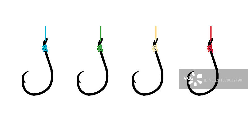 渔钩类型渔具套装图片素材