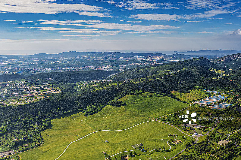 航拍三寰牧场旅游景点全景图图片素材