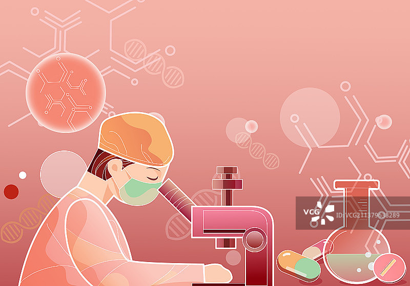 女科学家在实验室做实验图片素材