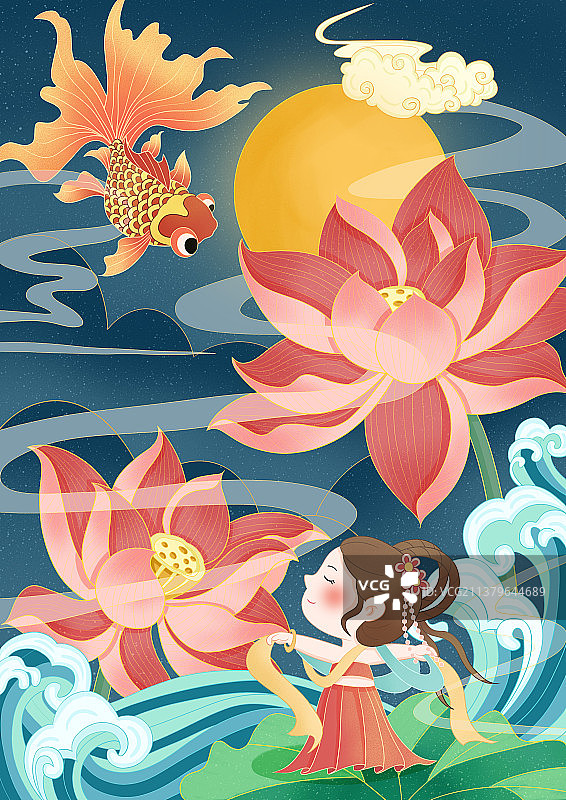 新中式包装插画图片素材