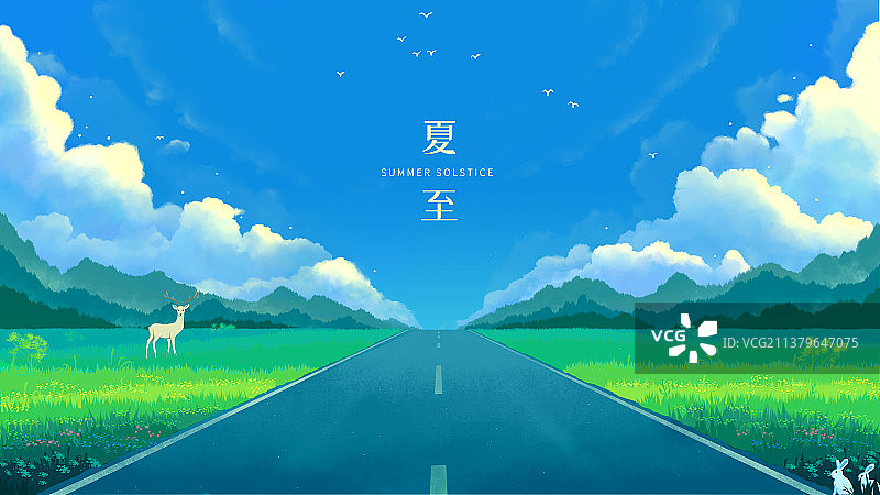 蓝天白云假日自驾游图片素材