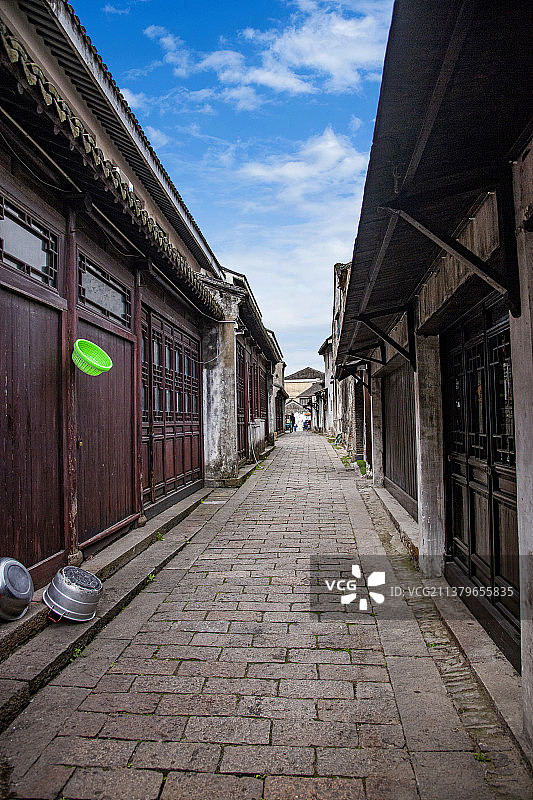 江苏苏州昆山市千灯古镇街巷图片素材