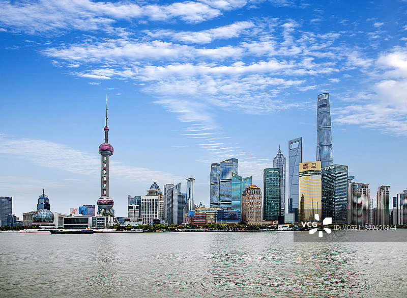 上海市浦东新区的黄浦江畔陆家嘴图片素材
