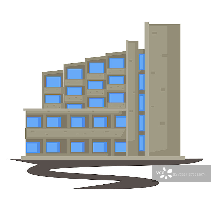 20世纪70年代风格的混凝土建筑图片素材