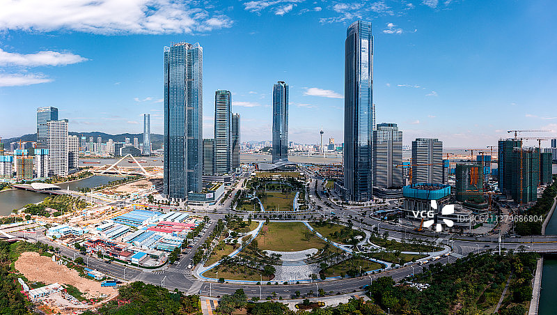 航拍珠海横琴自贸区图片素材