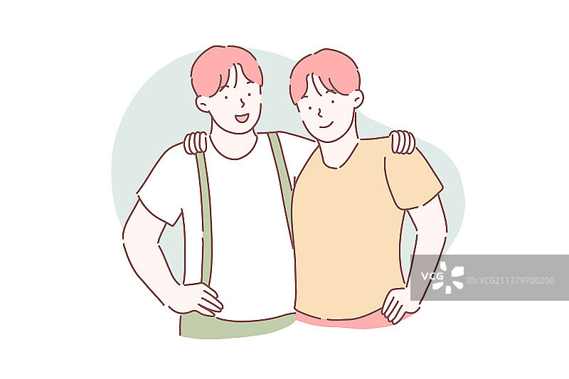 兄弟情谊合作概念图片素材