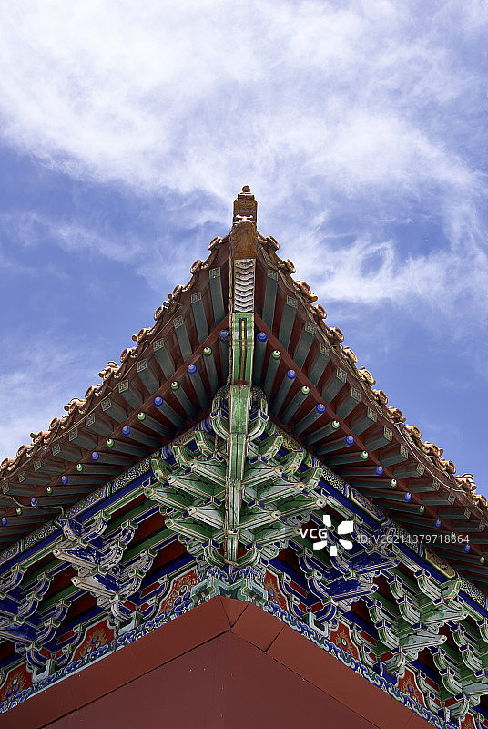 清昭陵内城楼屋檐一角图片素材