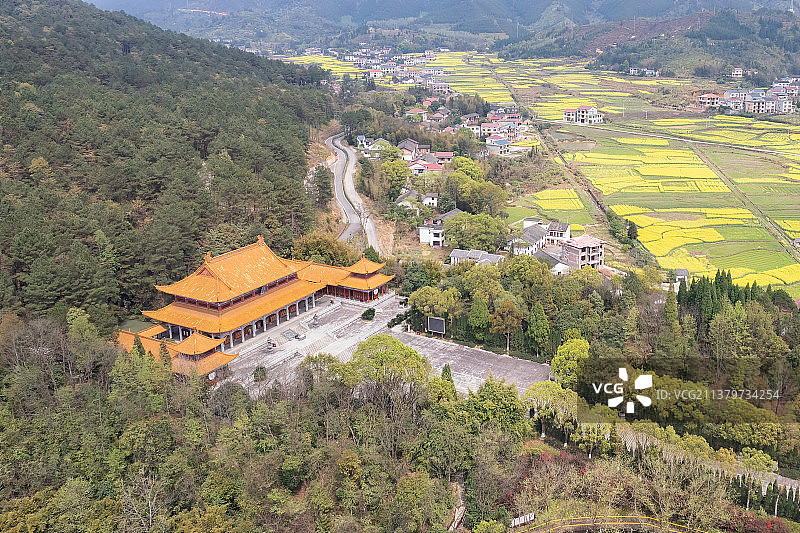 航拍湖南5A级旅游景区炎帝陵图片素材
