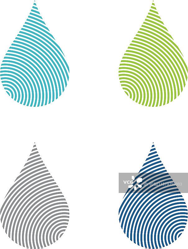 指纹水滴线条标志模板图片素材