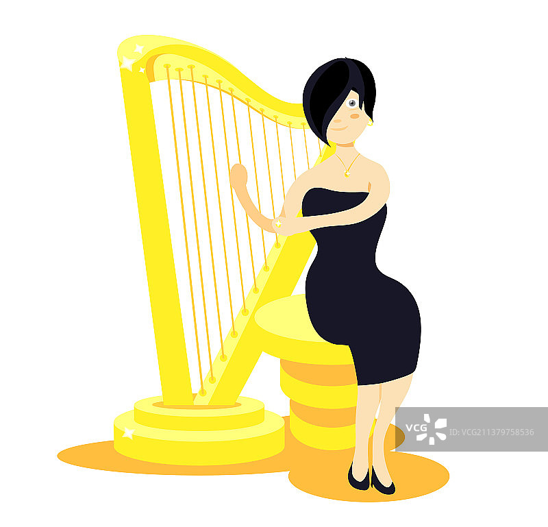 闪亮竖琴图片素材