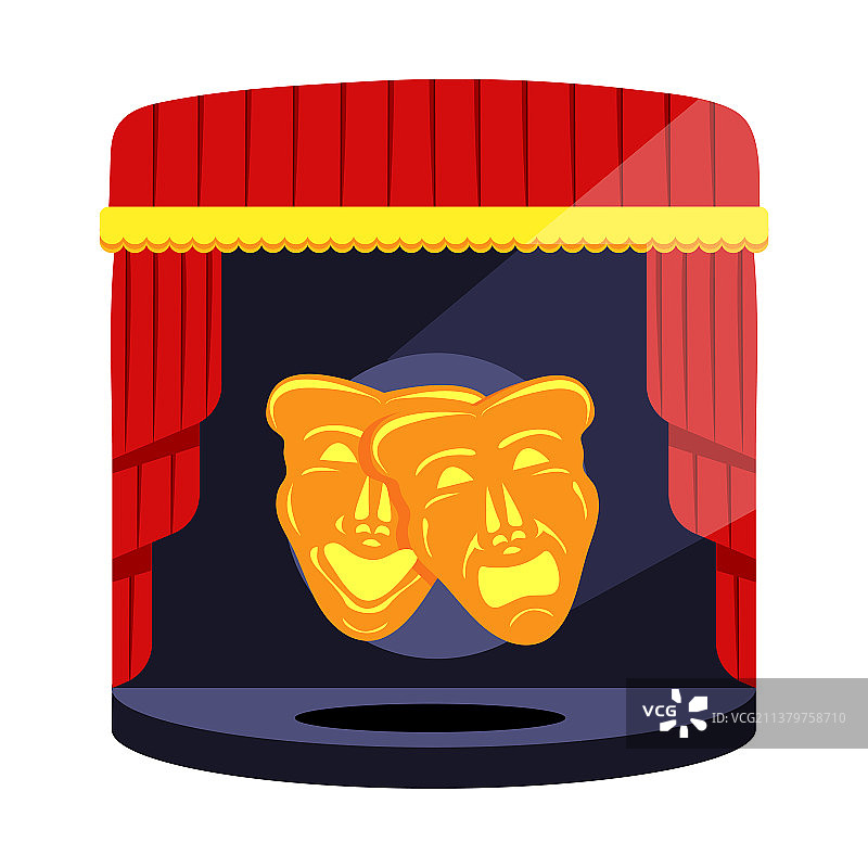 金色戏剧面具图片素材