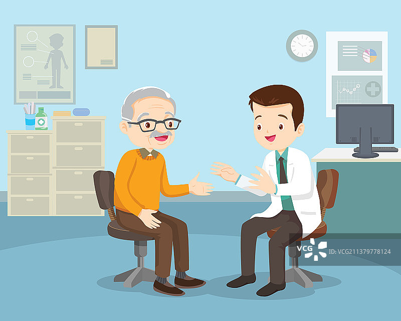 医生为老人检查身体图片素材